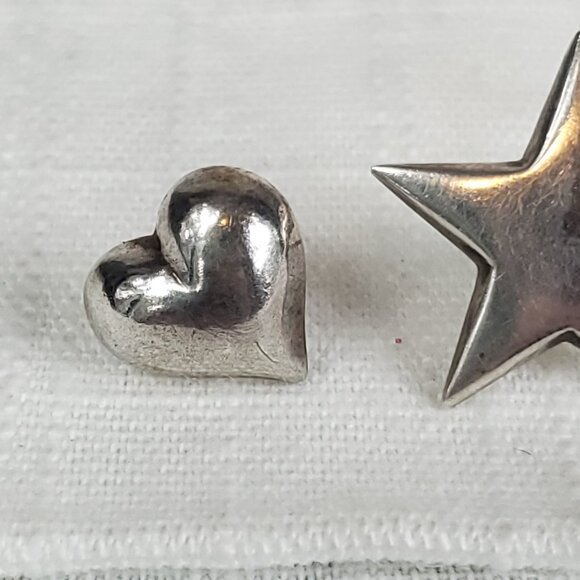 Unique Star & Heart Silver 925 Earrings - Picture 3 of 7